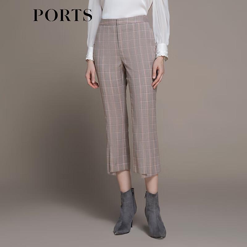 PORTS Women's Straight-Leg Plaid Pants LM9P003NFQ043