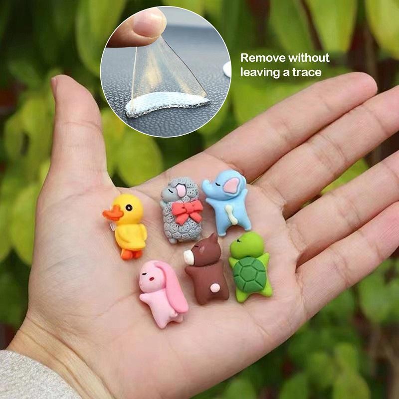 Funny 6pcs Cute Car Ornaments Car Center Console Display Screen Car Rearview Mirror Bike Little Turtle Cute Pendant Doll