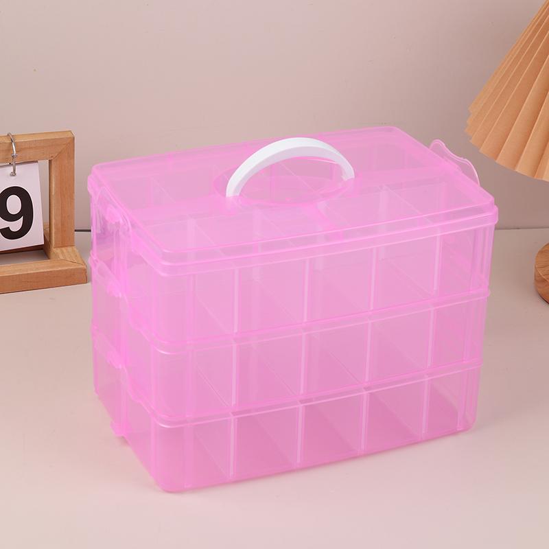 3 Layers Transparent Plastic Jewelry Storage Box Large-Capacity Finishing Box Necklace Ring Stud Earrings Box Ornament Box