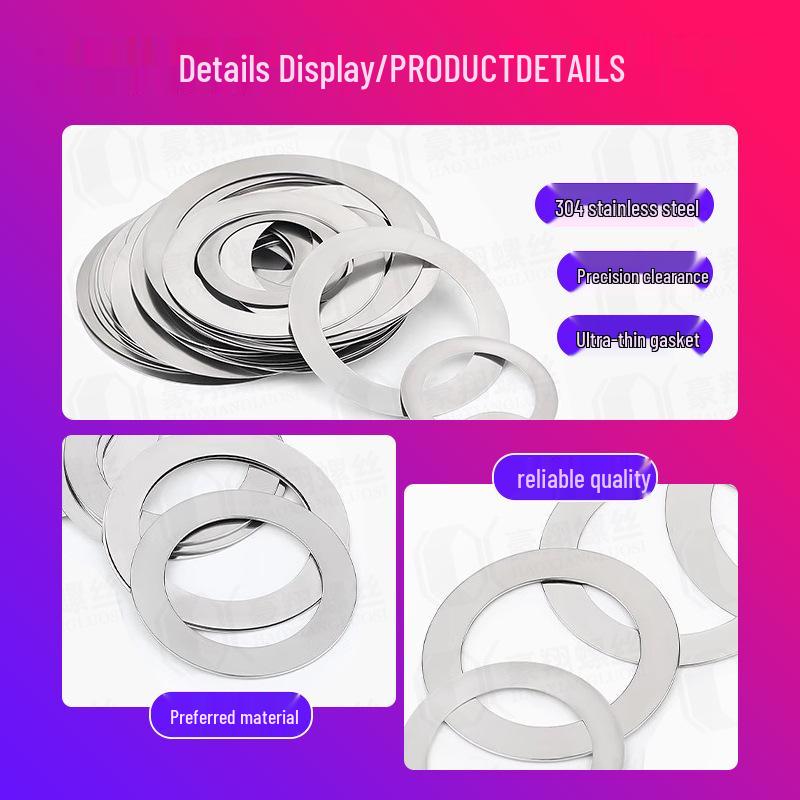 Ультратонкая плоская шайба M4-M16 из нержавеющей стали 304 M4*8*0.5