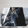 Johnny Hallyday Plüschdecke Mädchen Jungen Flanell Überwurfdecke Für Draußen Warm Weich DIY Qualität Tagesdecke