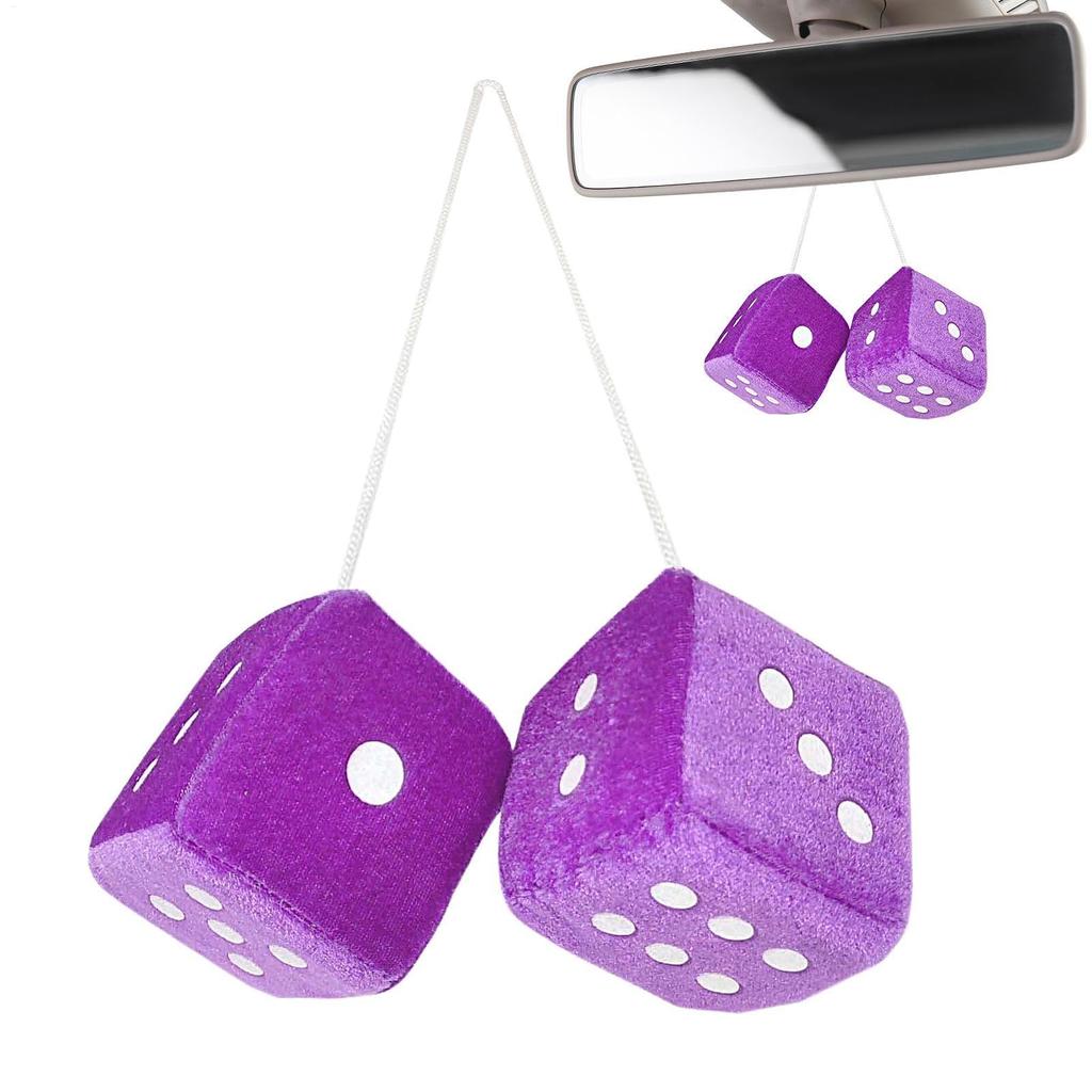 Car Decoration, Rear Mirror, Dice, Hanging Decoration, 3D Dice Car Accessory, Fuzzy Dice, Car,