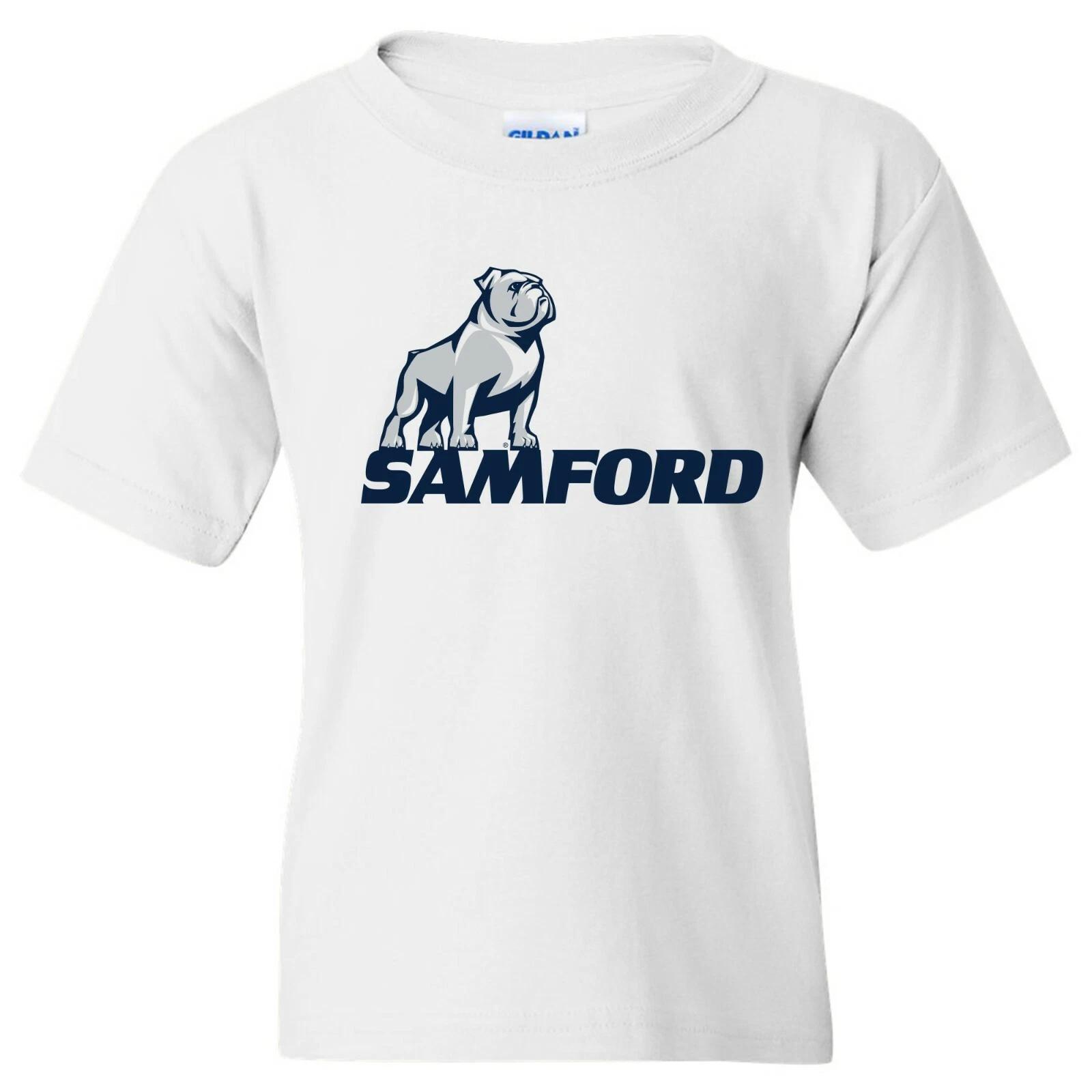 Samford University Bulldogs Primary Logo Youth T-Shirt - White 2XL