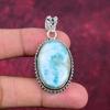 Pendentif en argent sterling massif 925 Larimar, superbe pendentif en pierres précieuses fait à la main, cadeaux pour femme