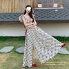 Super Fairy French High-end Polka Dot Dress for Women's Summer New Pleated Waist and Thin Temperament Flying Sleeve Long Dress