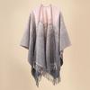 New Imitation Cashmere Women Scarf Autumn Winter Striped Tassel Poncho Wrap Blanket Capa Para Mujer Pashmina Shawl Echarpe Hiver