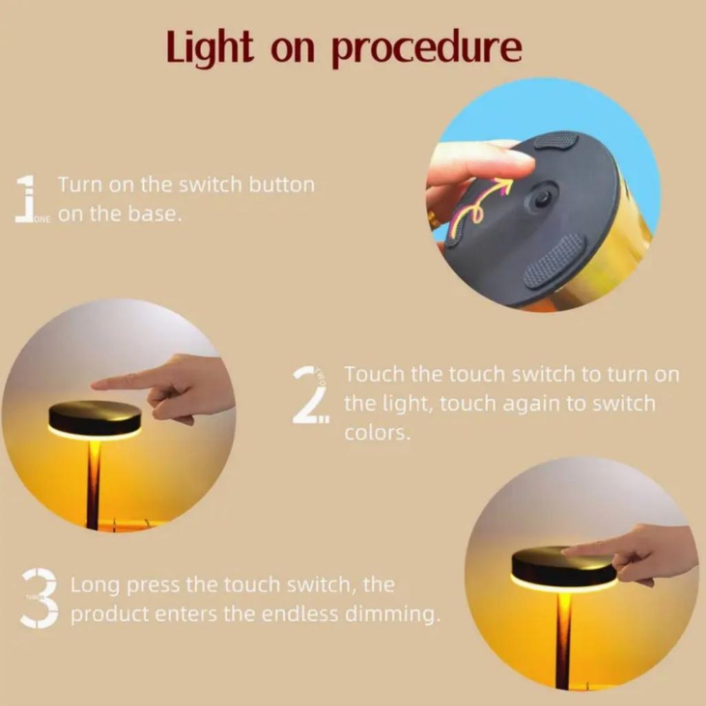 USB Modern LED Desk Lampwith Touch Controlled Tri Color Lighting and Iron Base, Perfect for Decorating Living Rooms and Bedrooms