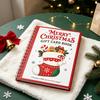 Guarda Memoria Portátil para Efectivo Tarjeta de Regalo de Navidad Libro, 7" x 5" Encuadernado en Espiral Feliz DIY Folleto de Libro de Felicitaciones Personalizado, Álbum, Fiesta de Navidad