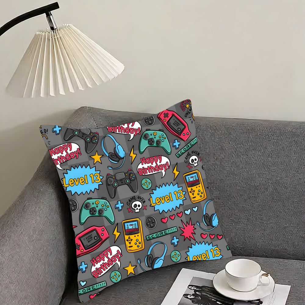 Game handle Cushion Cover Reversible Plush Pillow Cover – For car, sofa, bedroom, perfect as a gift.