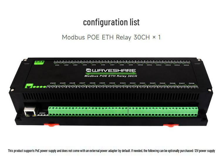Industrielles 8/30-Kanal Ethernet-Relaismodul mit Modbus RTU/TCP und PoE-Kommunikation