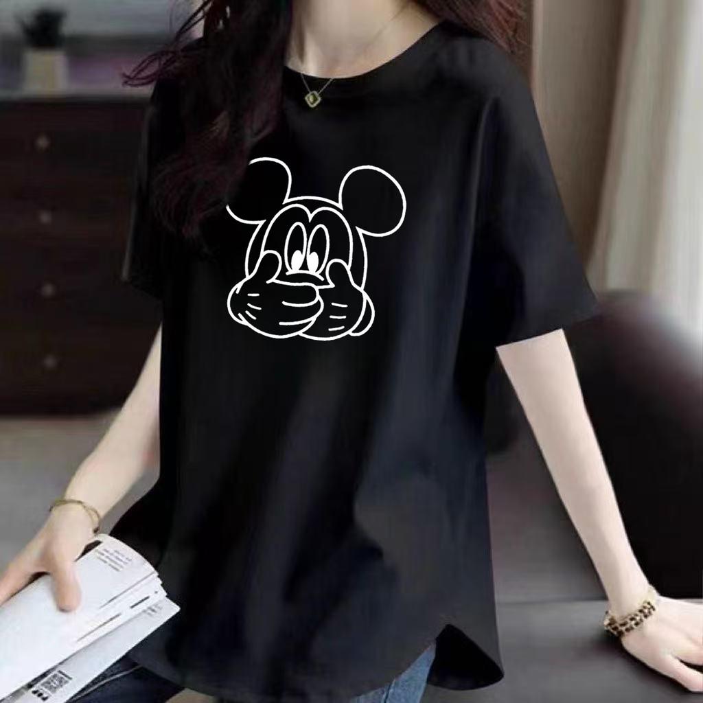 Pure Cotton Short-sleeved T-shirt for Women's New Summer Mid-length Style Covering The Curved Hem of The Butt Slightly Fat and Slim Top