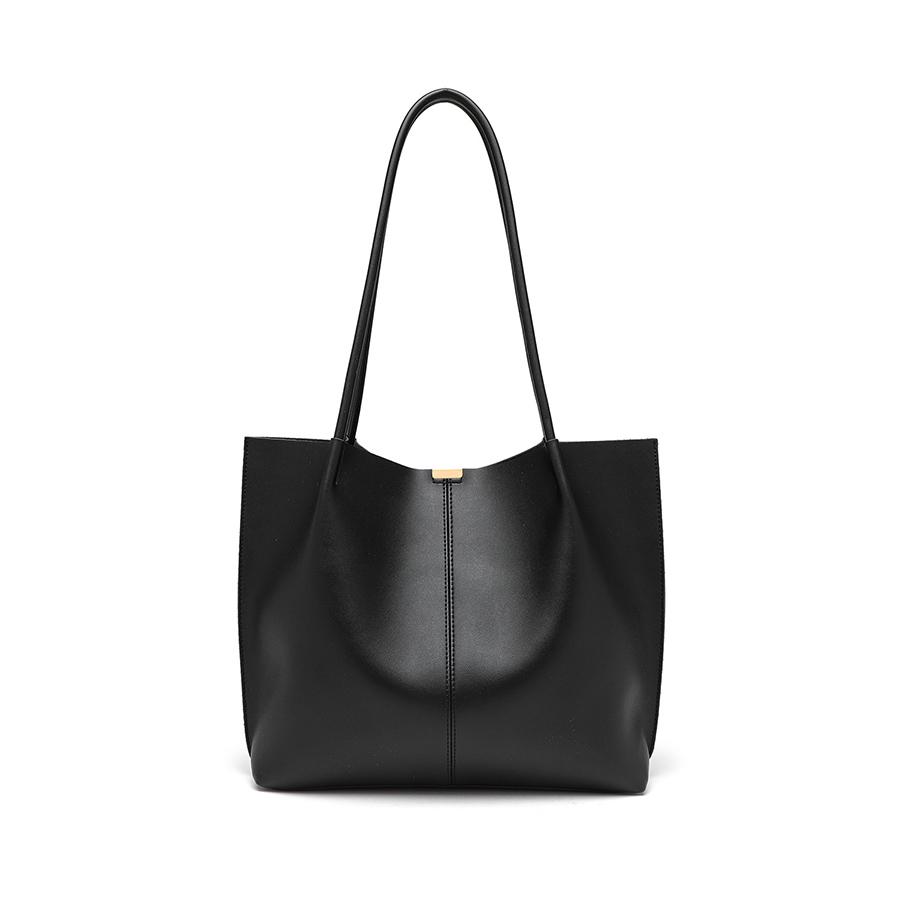 

Women Totes Bag Underarm Pouch Large Capacity Soft Pu Leather Shoulder Bag Casual Portable Bucket Bags Soild Color Purse Handbag 32x14.5x28cm чёрный