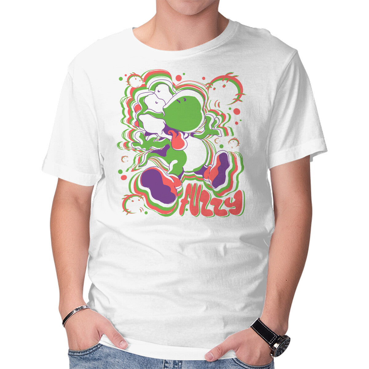 Unisex Crew Neck T-Shirt Fuzzy Dino Graphic Short Sleeve Casual Tee XXXL
