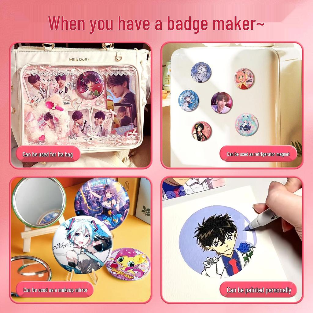 DIY Badge Making Machine - Perfect for Anime Merchandise, Handmade Pins, Children's Birthday Gifts, and Comic Exhibitions