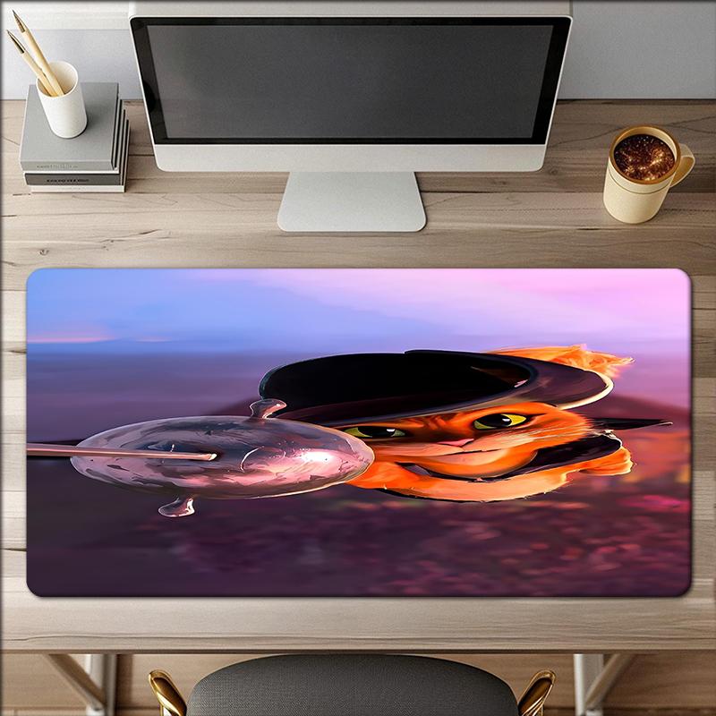 Puss In Boots Theme Mouse Pad, Non Slip Rubber Base, Multifunctional Office & Home Decor, Perfect for Workspace Personalization.