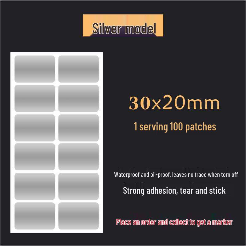 Waterproof Silver Label Stickers for Kitchen Storage and Seasoning Marking