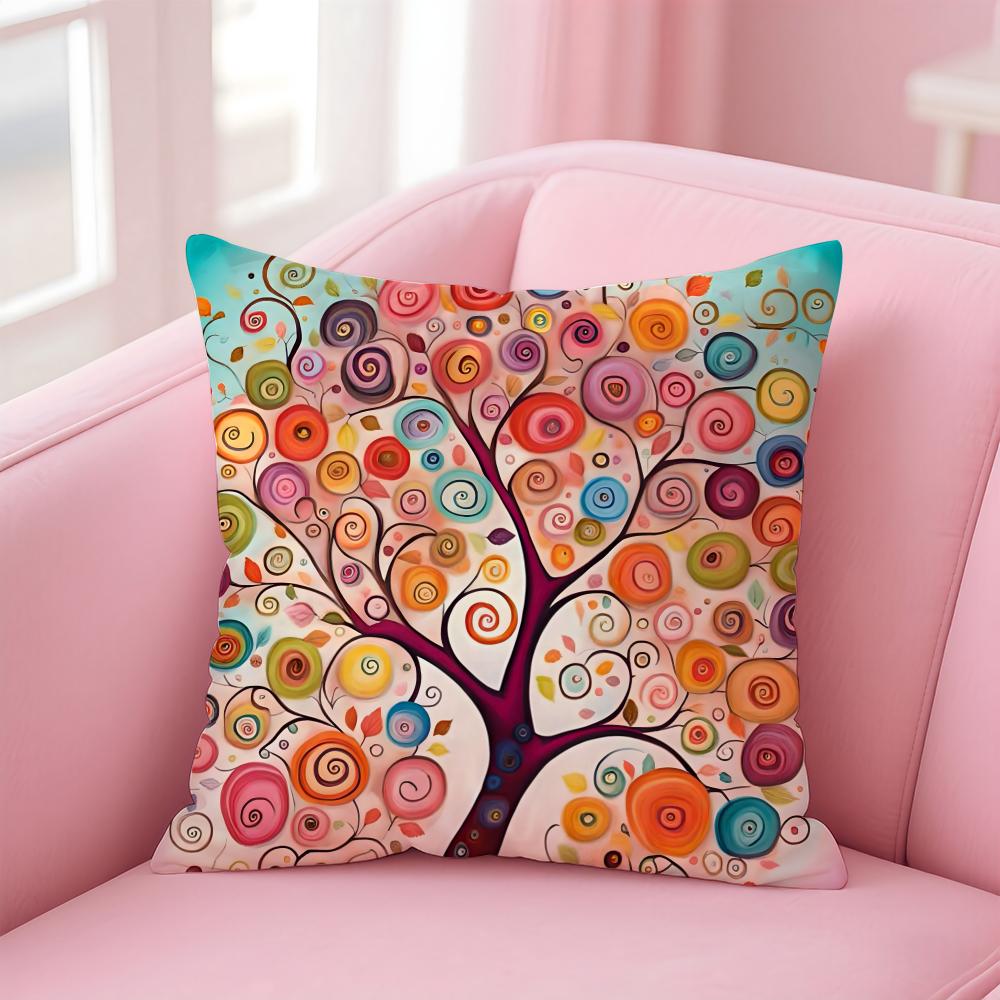 C-ColoredS T-TreeS Cushion Cover Comfortable Reversible Pillow Cover Ideal for Car Sofa Bedroom & Beyond