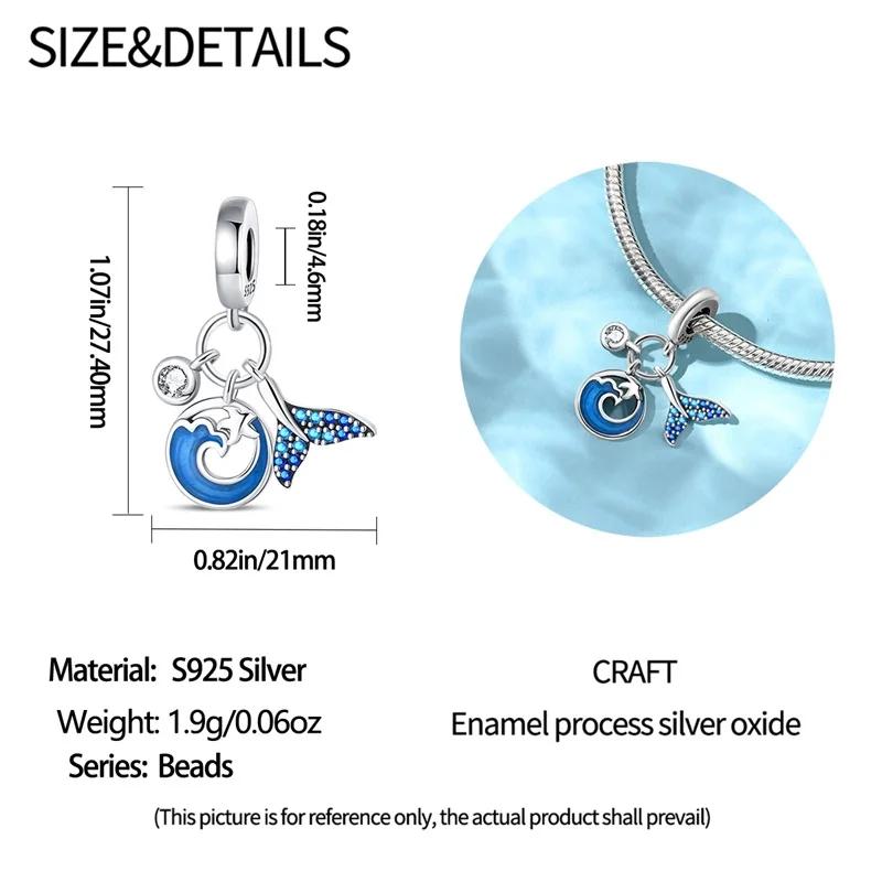Seastar Turtle Ship Mermaid Ocean Series Pendant Fit Charm Copper Bracelet Diy Women Jewelry Gift Boutique Charms