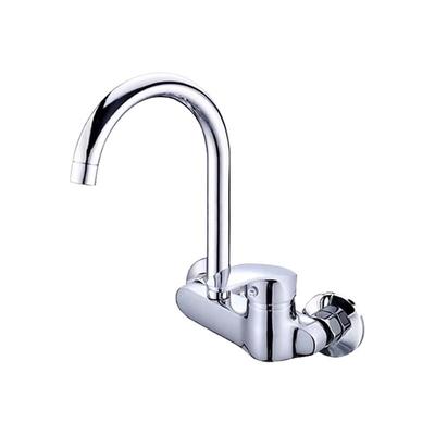 Wall-Mounted Brass Kitchen Faucet