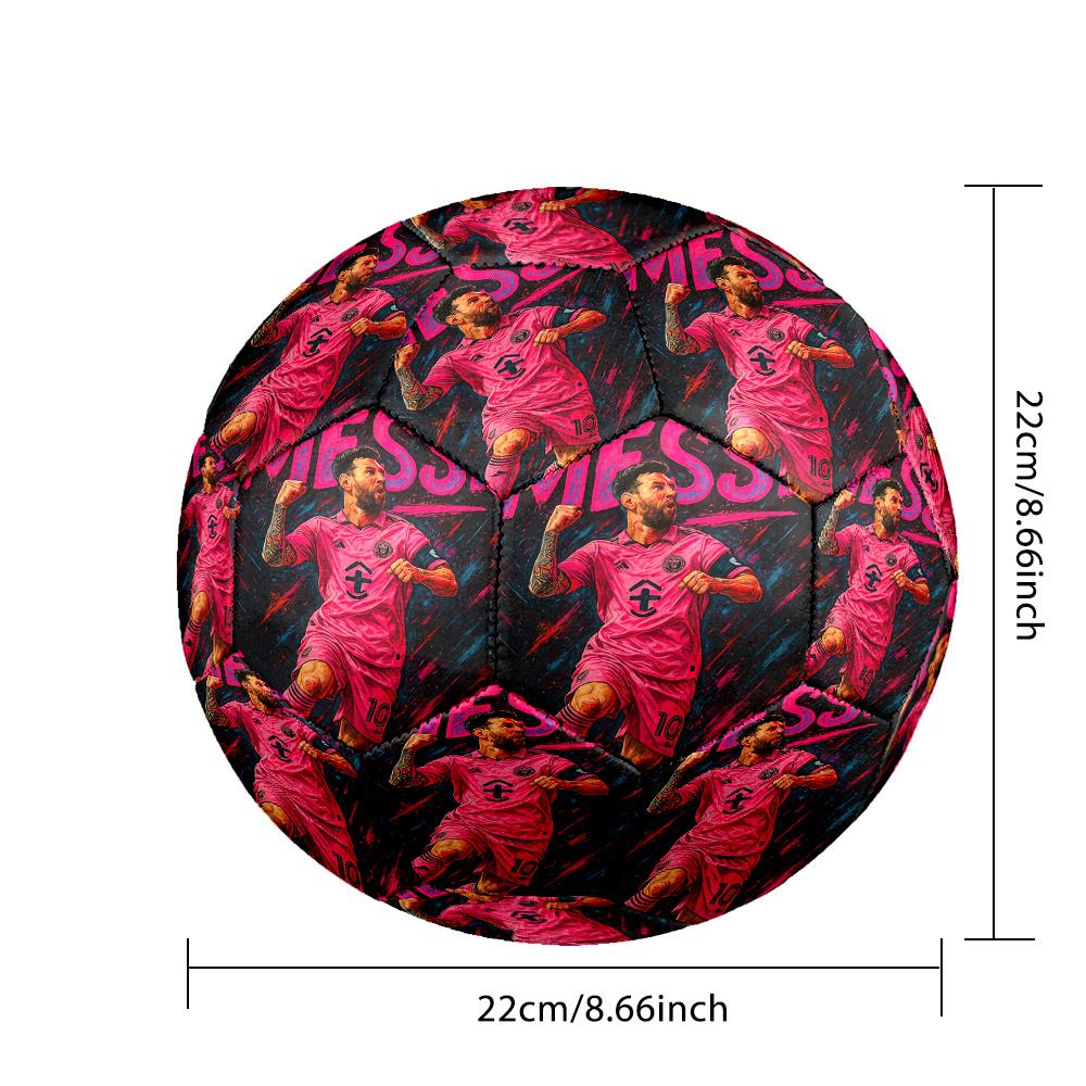1pc Messi Miami Soccer Ball Size 5, Machine-stitched, Suitable for Practice Matches/tournament Training for Sports, Lightweight and Durable. C7012