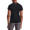 Under Armour Solid Color Logo V-Neck Short Sleeve T-Shirt Women Tops Black 1255839-002
