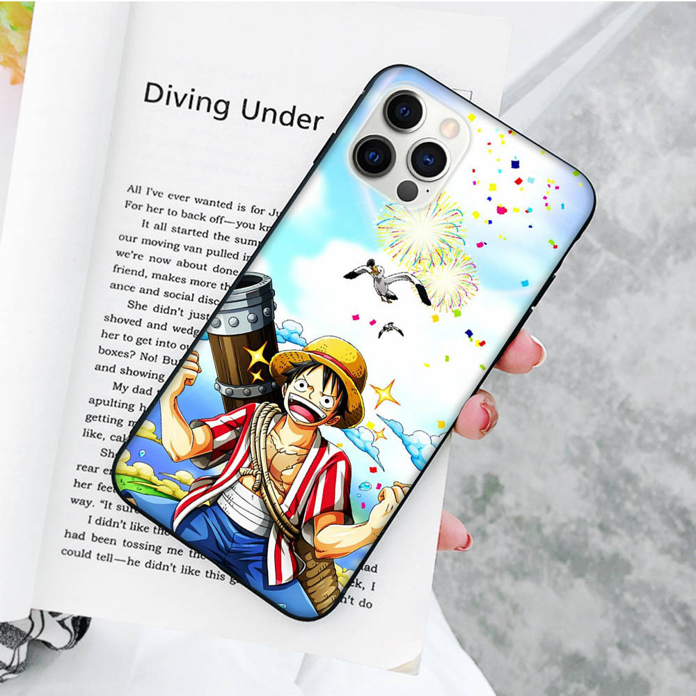 JW79 One Piece Luffy Monkey Black Soft Case for OPPO Reno 8 6 5 4 Pro Plus Find X3 A17 A3 A31 A38 A40 A53 A54 A55 A74 A76 A78 A77 A80 A94 A95 A96 Lite