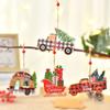 Sled/Plaid Car Christmas Wooden Car Pendant Hanging Christmas Decoration  Friends