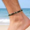 Modisches Boho Naturstein Fußkettchen für Herren Edelstahl Perlen Kette Fußkettchen Wasserdicht Fußschmuck Sommer Strandparty