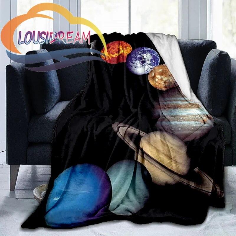 Space Universe Vector and The Sun  Many Planets In Galaxy Series Wool Blanket Cashmere  Fashion Flannel Blanke