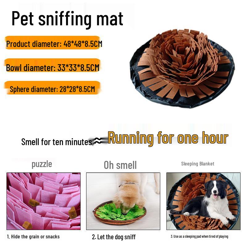 Pet Snuffle Mat: Felt Slow Feeder & Foraging Puzzle for Dogs - Anti-Choke, Boredom Relief, IQ Training Blanket