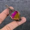 Bi-Color Tourmaline Handmade Copper Wire Wrap Jewelry Pendant 2.56" O3W37
