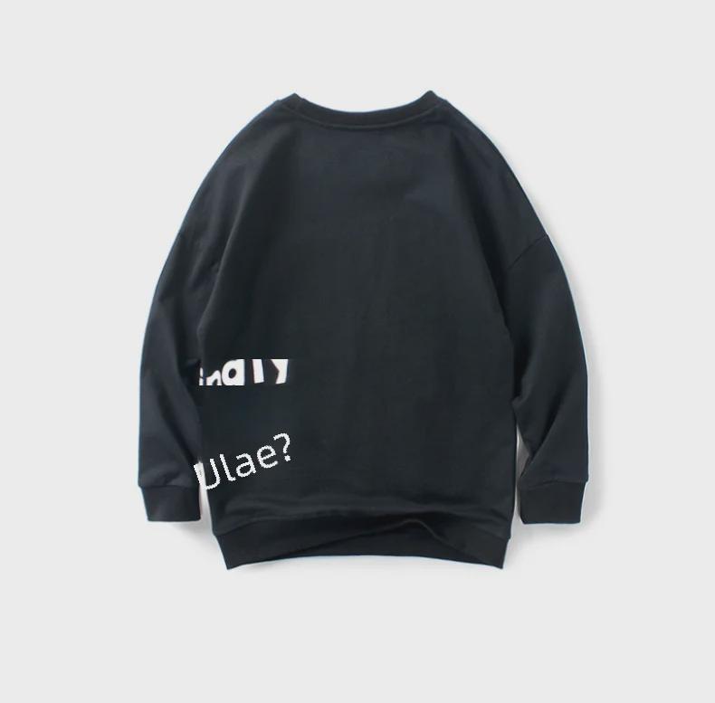 European Kids' Spring Korean-Style Sweater - Long Sleeve English Print Top for Boys