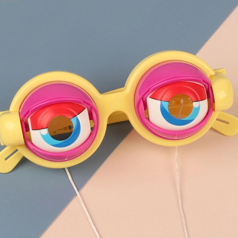 Creative Novelty Pull String Winking Trick Glasses Spoof Funny Crazy Glasses Toys Gifts for Adults and Children