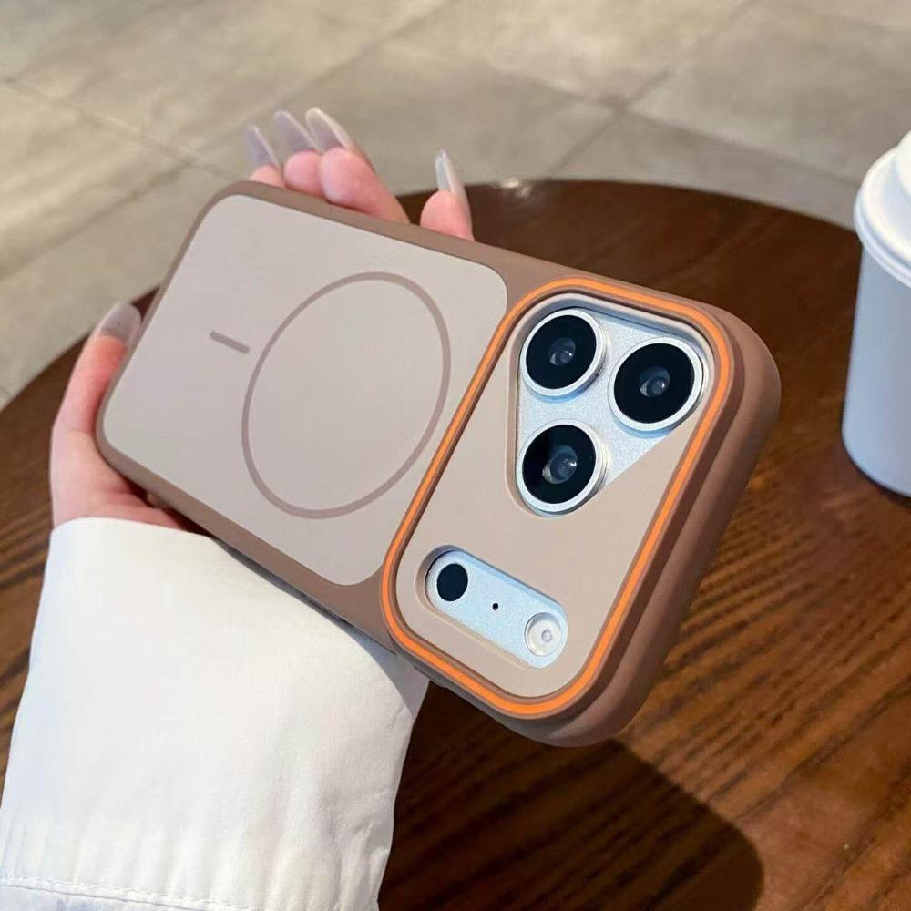 Contrast Color Frosted Magnetic Soft Case for iPhone 17 16 15 14 13 12 11 Pro Max Plus for Magsafe Shockproof Bumper Back Cover