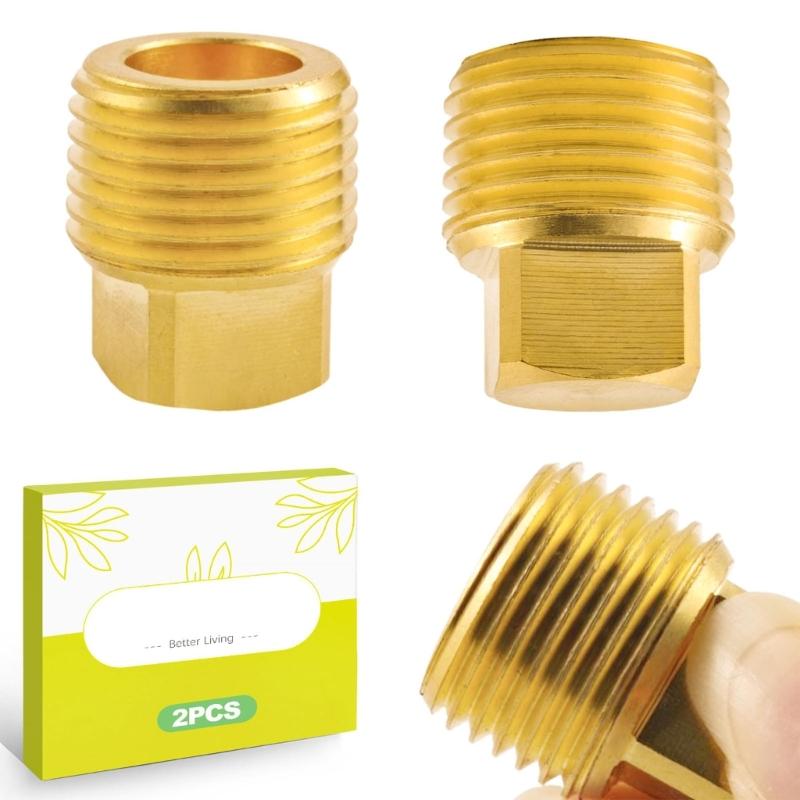 Marine Drain Replacement Part 1/2 in Pipe Thread Male Fitting, Metal 2 Pack with Wrench Flat Base for Water Tanks, Roller Openings, and Service Work