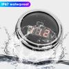 Voltage Gauge Battery Voltmeter 2in LED Digital Display Voltmeter, IP67 Waterproof Voltage Gauge Smart Alarm Voltage Gauge Universal for Boat