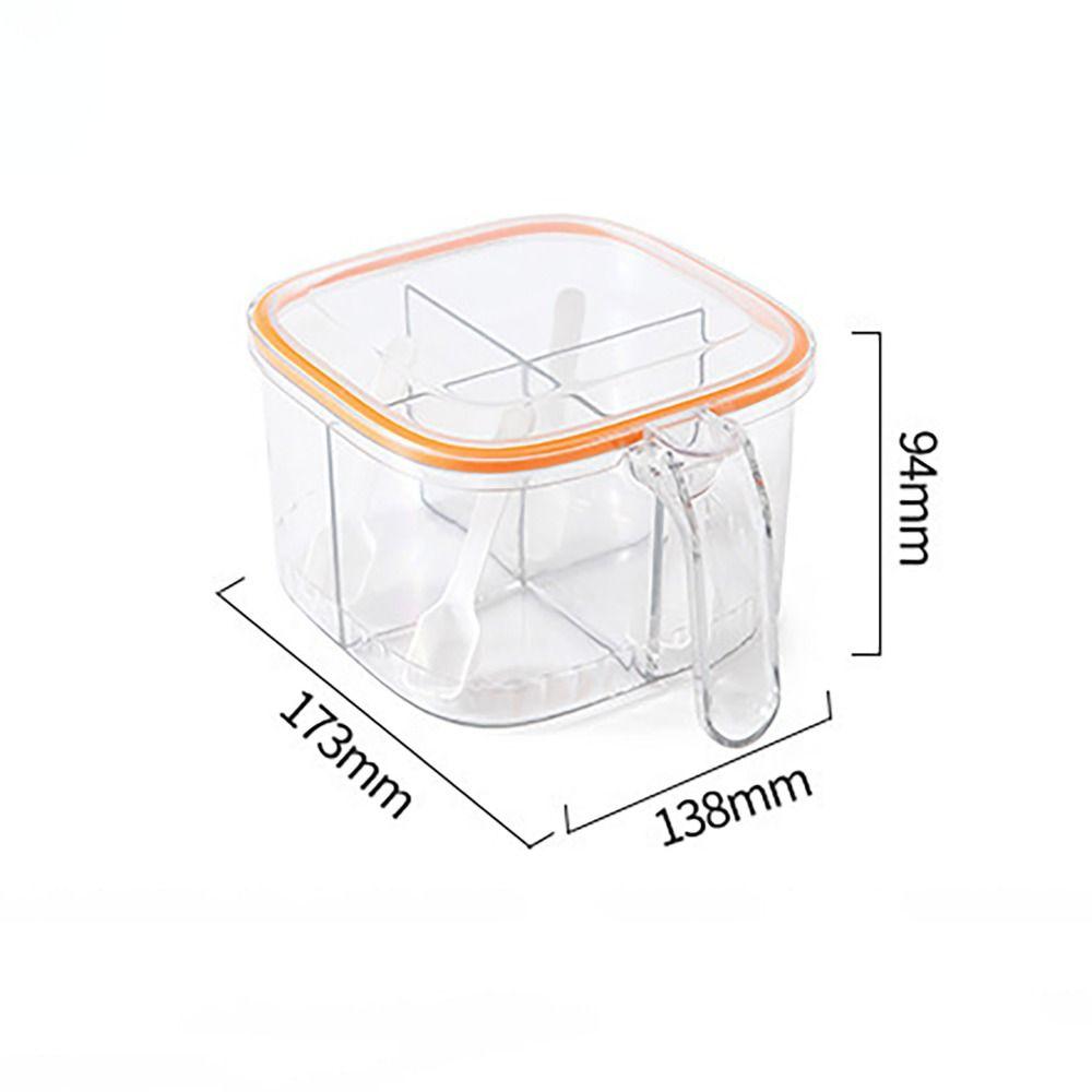 

Large Capacity Condiment Dispenser Four-in-one Spice Box Portable Storage Box Household помаранчевий