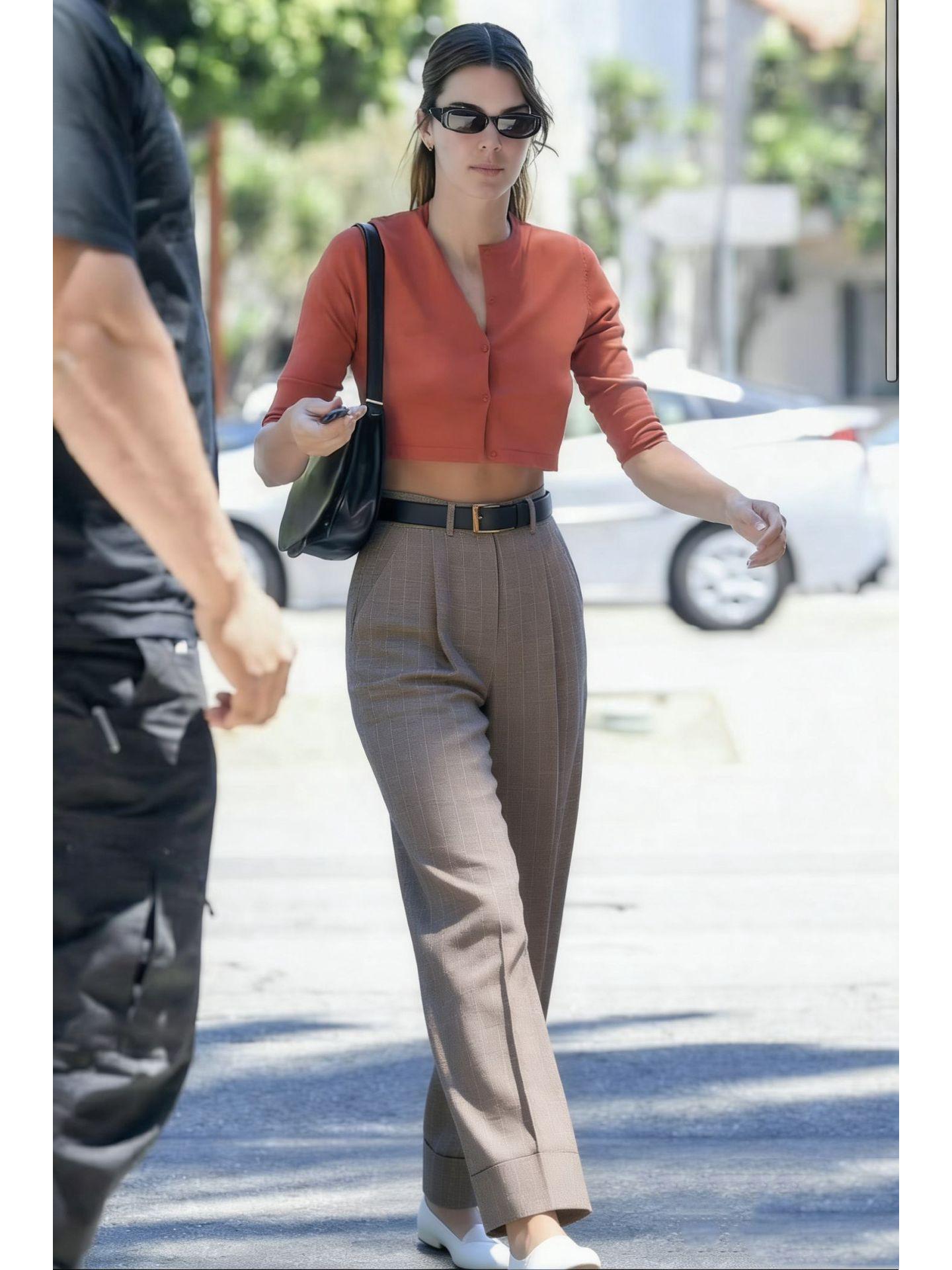 Women s Retro High-Waisted Striped Casual Linen Pants in Apricot & Green Extra Large