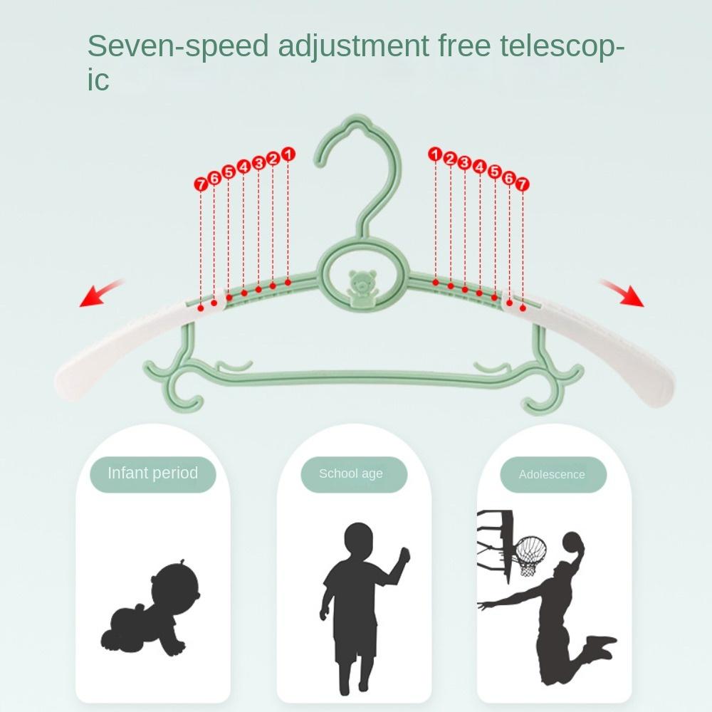 1PC/5PCS PP Children Clothes Hanger Household Stretchable Clothes Support Baby Anti Slip Clothes Support Extendable Drying Rack