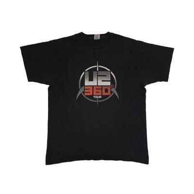 Vintage 2010 U2 360 Tour TShirt Rock Band Black Tee L