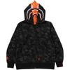 Bape X Porter Stand Shark Durchgehender Reißverschluss Doppel-Kapuzenpullover 1L23-115-910