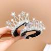 Sweet Crystal Pearl Kids Hair Claw Bun Hair Clip Crab Children's Crown High Ponytail Fixed Artifact