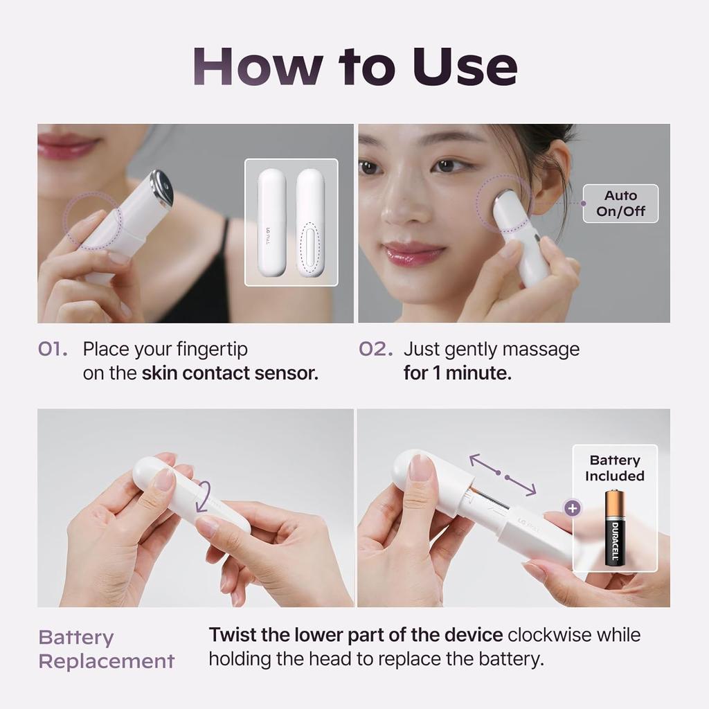 LG Pra.L Super-Foam Galvanic Booster Beauty Device – Mystic White