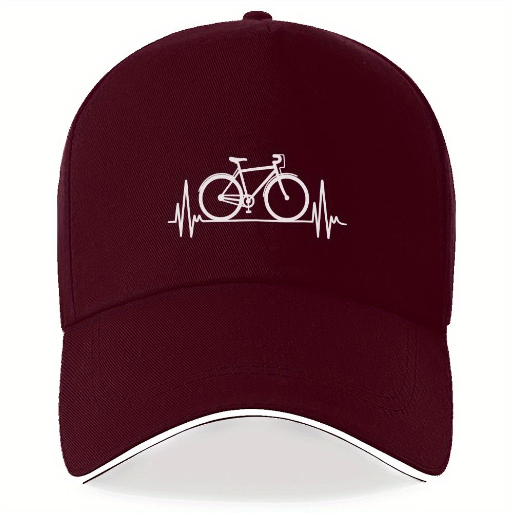 

Cycling Heartbeat Rhythm Bicycle Graphic Baseball Cap Polyester Adjustable Outdoor Sports Hat Unisex One Size
