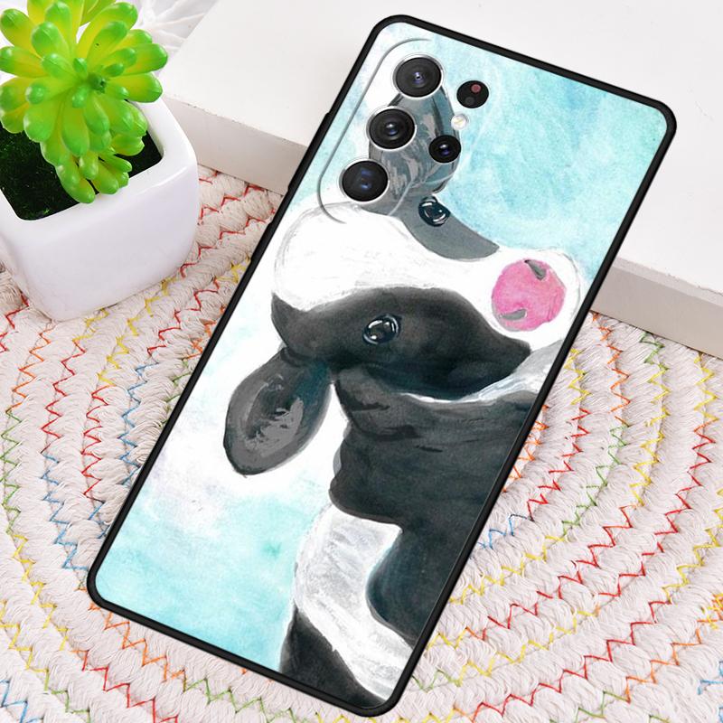 Animal cattle cow watercolor painting Phone Case for Samsung Galaxy note 10 pro S26 Ultra S23 S24 FE S25 S21 S22 PLUS Cove