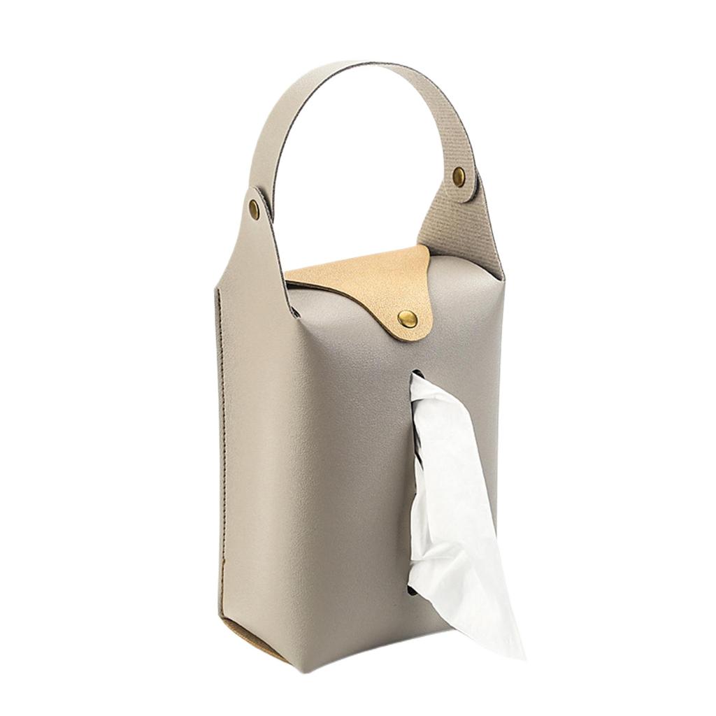 2pcs Colorful PU Leather Tissue Holder Box Hanging Paper Towel Dispenser for Living Room Office and Vehicle Interior