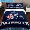 Patriots Team Spirit 3PCS Bedding Set 2D Printing (Includes 1 Duvet Cover + 2 Pillowcases Coreless), Bedroom decor,Fan Gift