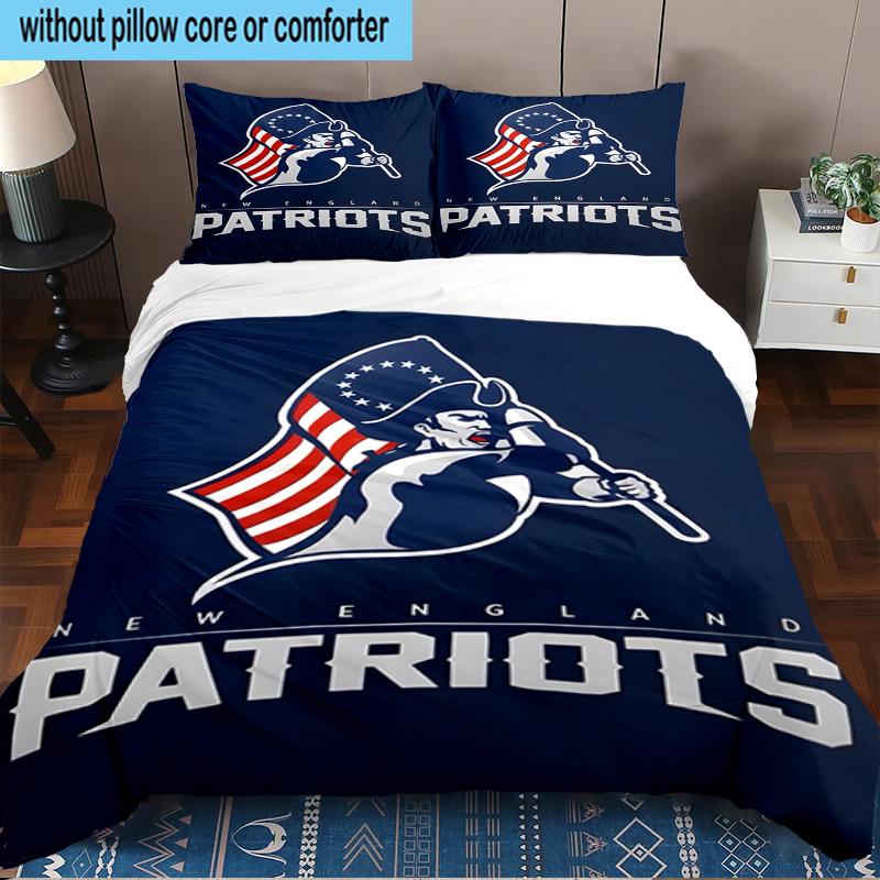 Patriots Team Spirit 3PCS Bedding Set 2D Printing (Includes 1 Duvet Cover + 2 Pillowcases Coreless), Bedroom decor,Fan Gift