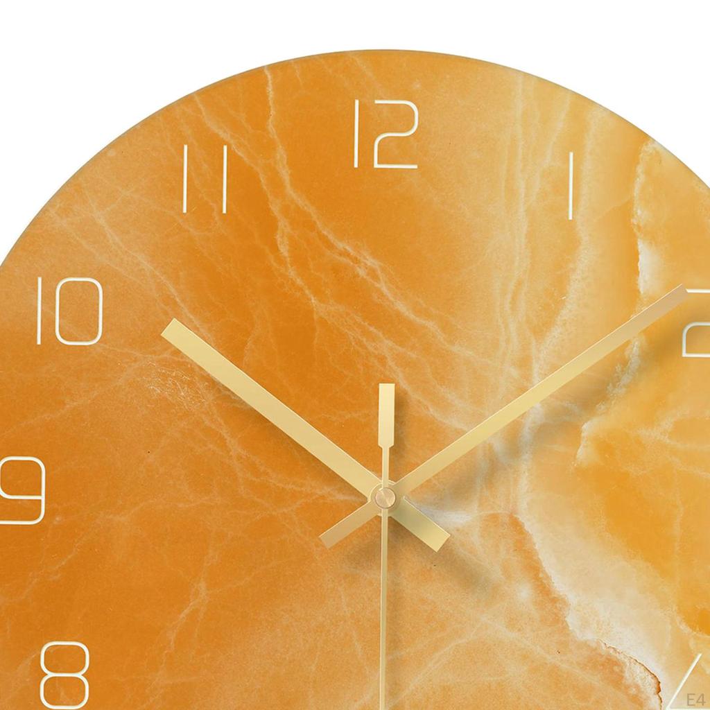 12 in Moderne leise Quarz-Wanduhr Nicht tickende Glasmarmorierung