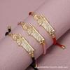 European Fashion Saint Jude Micro-set Zirconia Accessories with Copper Gilded Adjustable Cotton Rope